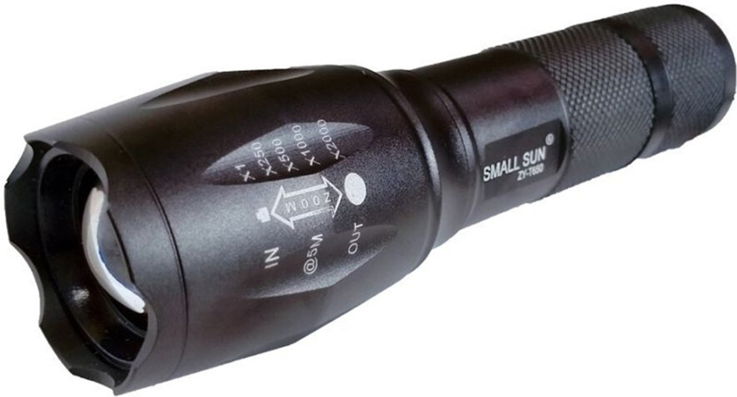 Image of Small Sun 5 Mode LED Torch with Super Bright Technology , Military Quality LED Torch Range : 200m Full Metal Body Torch