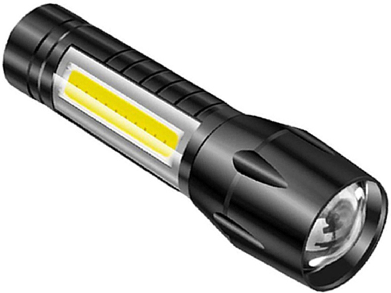 Image of zsd Rechargeable Waterproof Heavy Duty Mini USB LED Light COD 3 Modes Flashlight Torch (Black, 9.8 cm, Rechargeable)