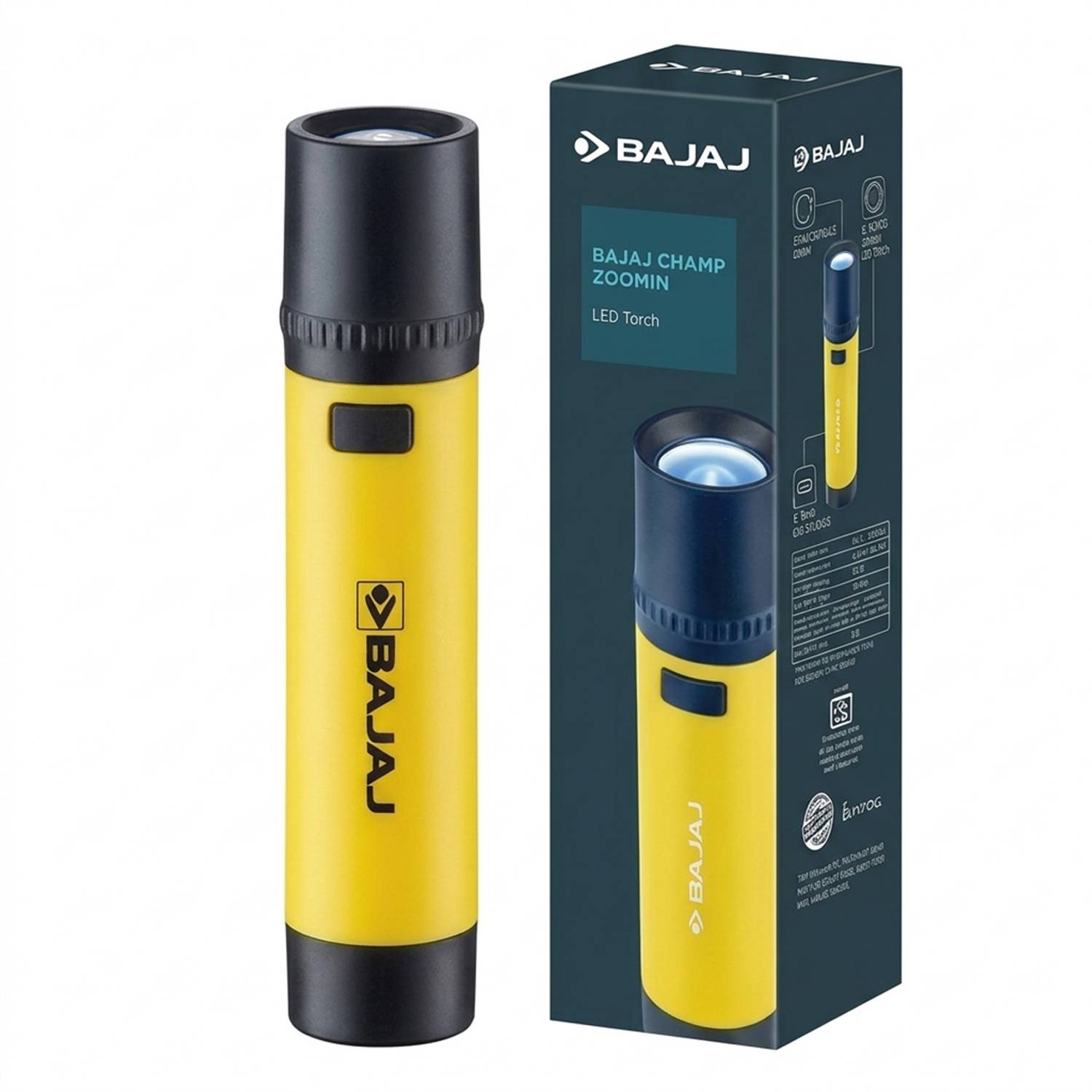 BAJAJ 1W ZoomIn LED Torch Yellow - Image 1