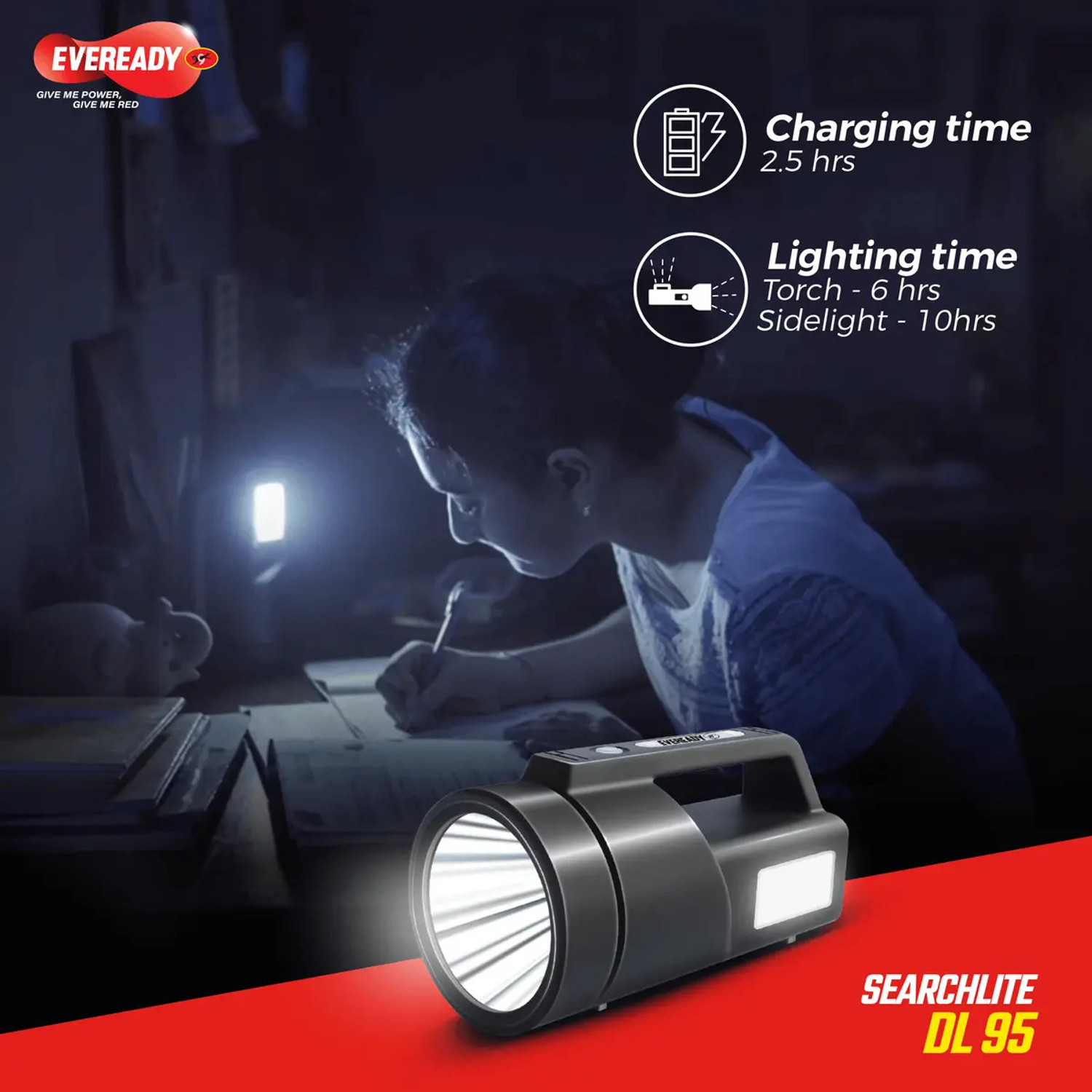Image of EVEREADY DL95 Searchlite Pack of 3 Torch