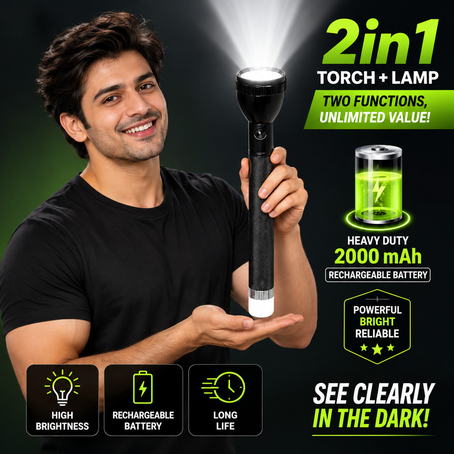Image of MZ 9050 (ZOOMABLE METAL)5 Modes Flashlight, Super Bright 100W Light Torch