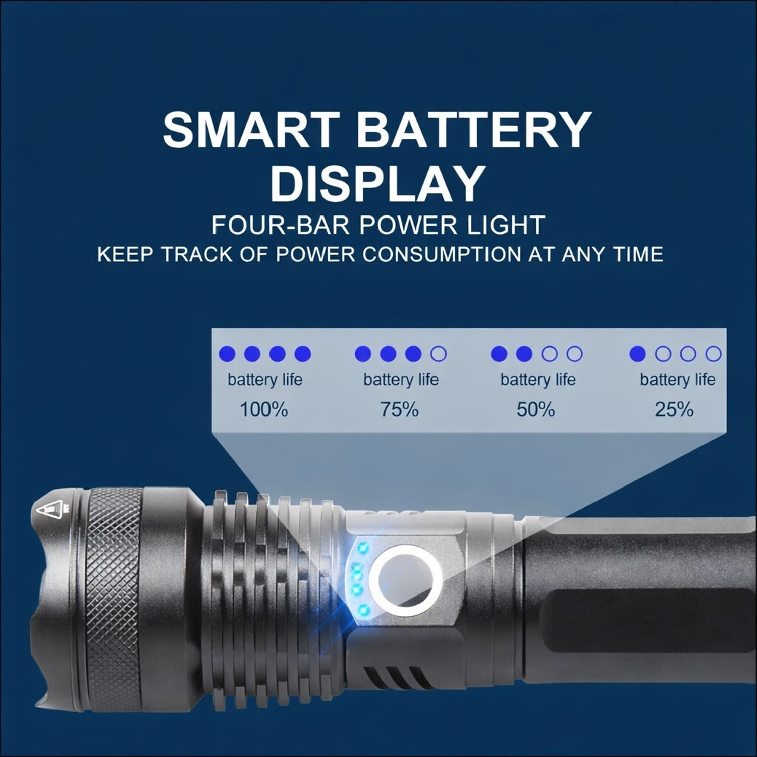 Image of HYMASA KZ-982 Professional LED Torch with Zoom Focus & High Brightness Beam 12 hrs Torch Emergency Light