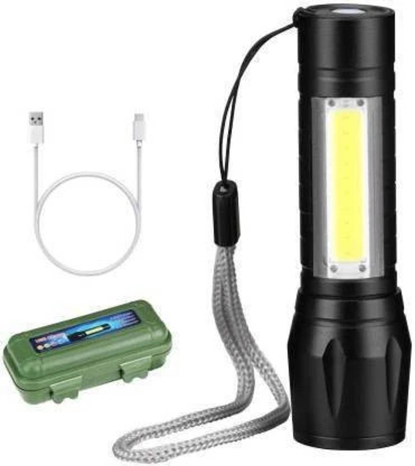 ARANAVI Mini Rechargeable Torchlight Super Bright Pocket Mini Zoom COB USB Charging Torch Led Flashlight Water Proof Torch Torch