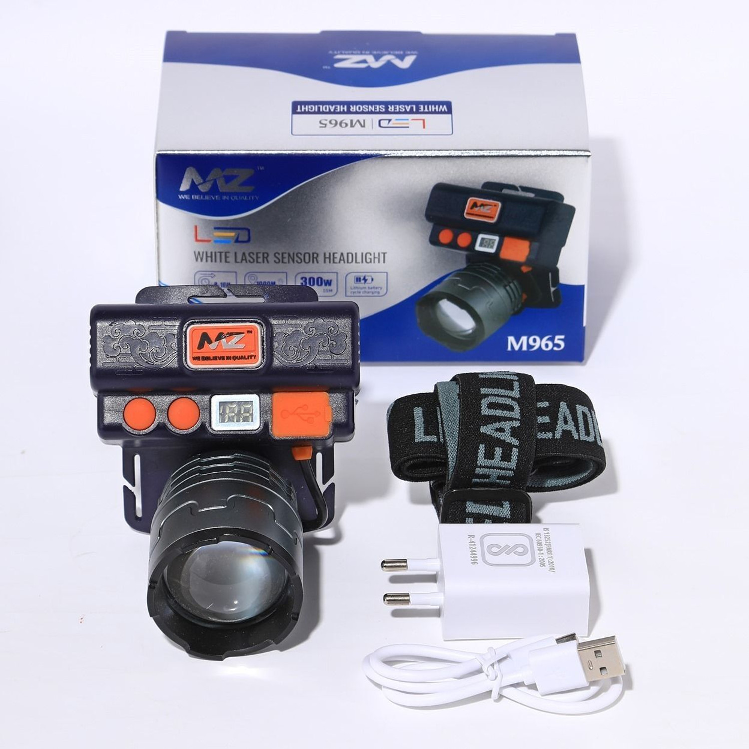 Image of MZ M965 (Rechargeable LED Headlamp) 300W with Sensor 8-16 Hours Working Torch