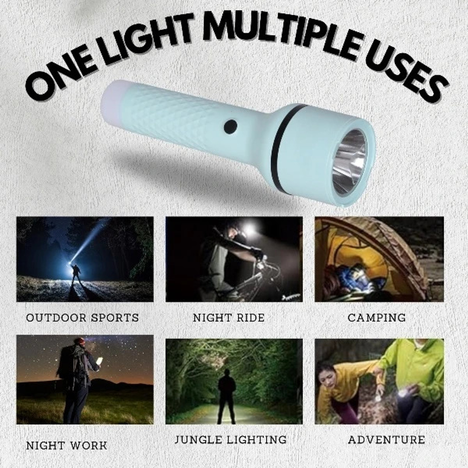 Image of CRENTILA Rechargeable 2 in 1 Long Distance Torch Up to 1 Km high power & Dual Battery S9, Torch