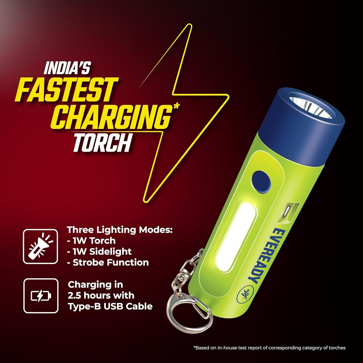 Image of EVEREADY SIREN Rechargeable LED Torch With Personal Safety Alarm - For Women, Kids Torch
