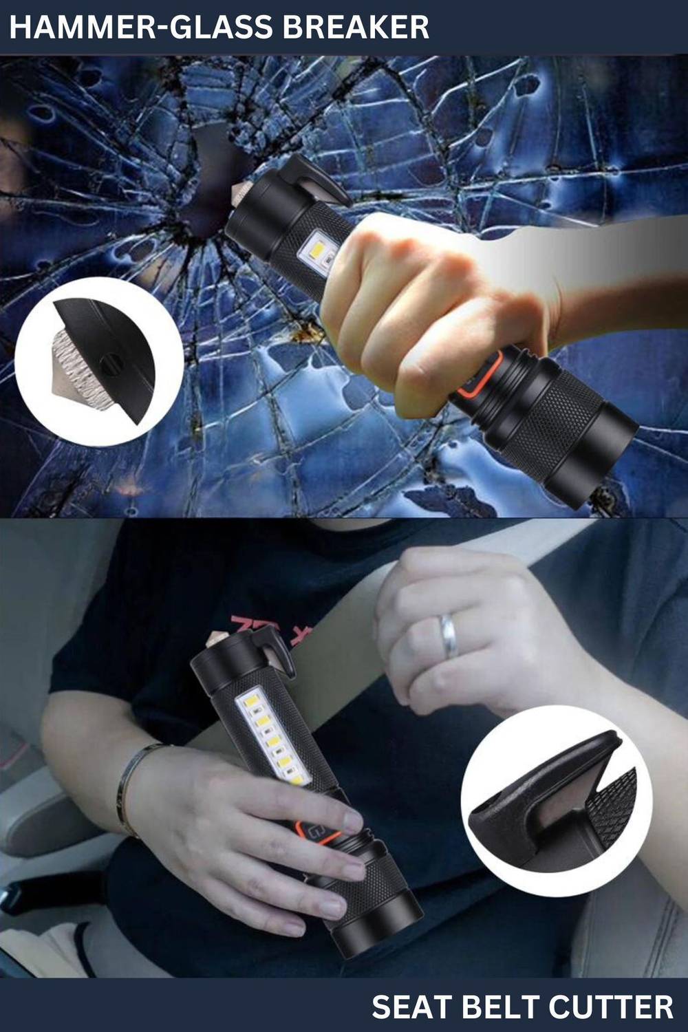 MZ M987 (CAR EMERGENCY LIGHT) 5 Modes with Hammer and Seatbelt