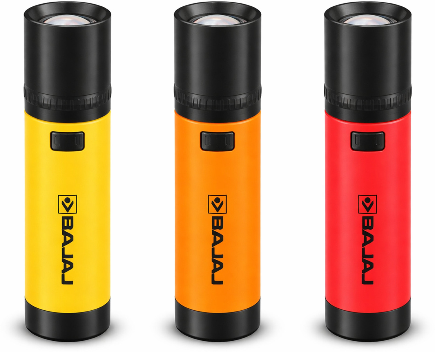 Image of BAJAJ 1W (ZOOMIN NEW ) LED TORCH RED, YELLOW PACK OF-02 PES Torch