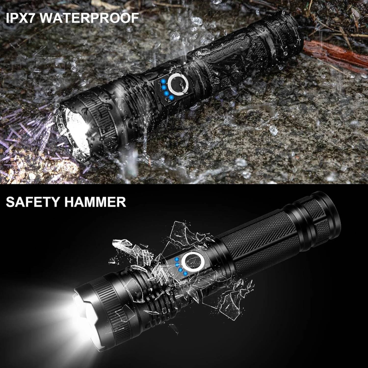 1000m Long Range LED Torch Light Rechargeable High Power Flashlight USB Charging Torch - Image 3
