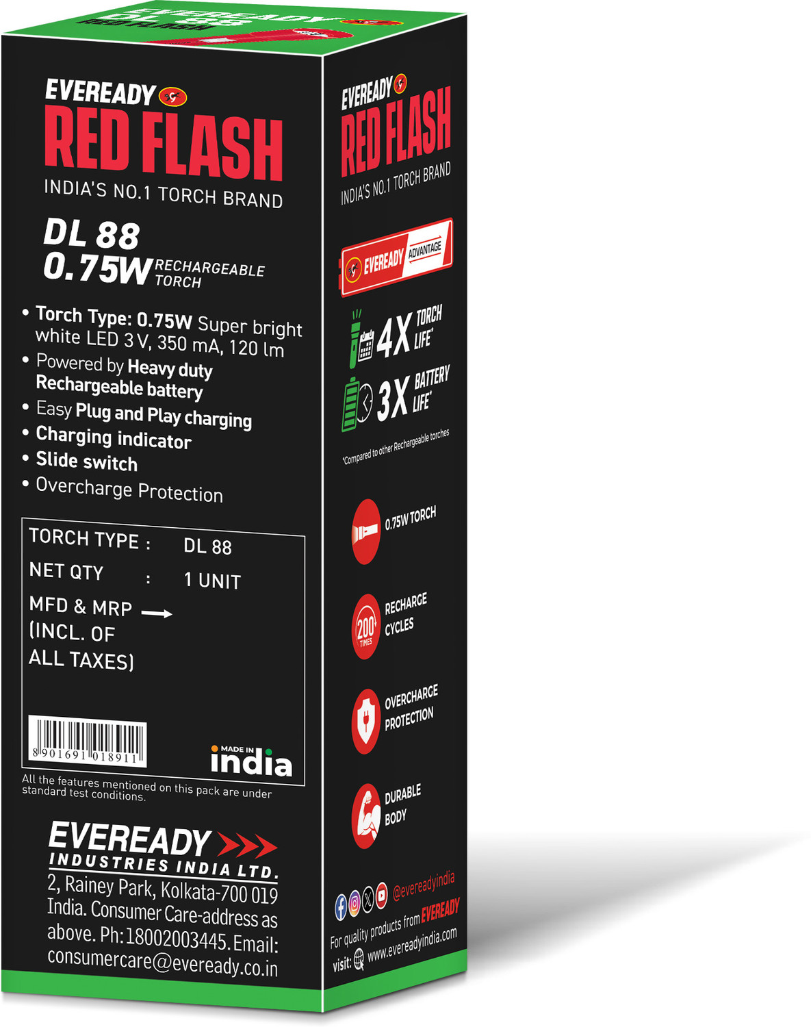 Image of EVEREADY Red Flash DL 88 0.75W LED Torch