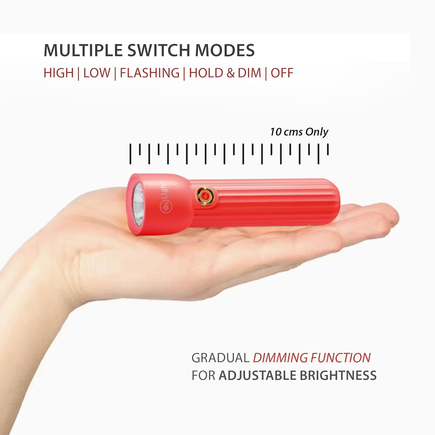 Image of Mr.Light Rechargeable LED Pocket Flashlight|High Lumens|Type-C|Dimmable & 3 Mode|MRGD001 Torch