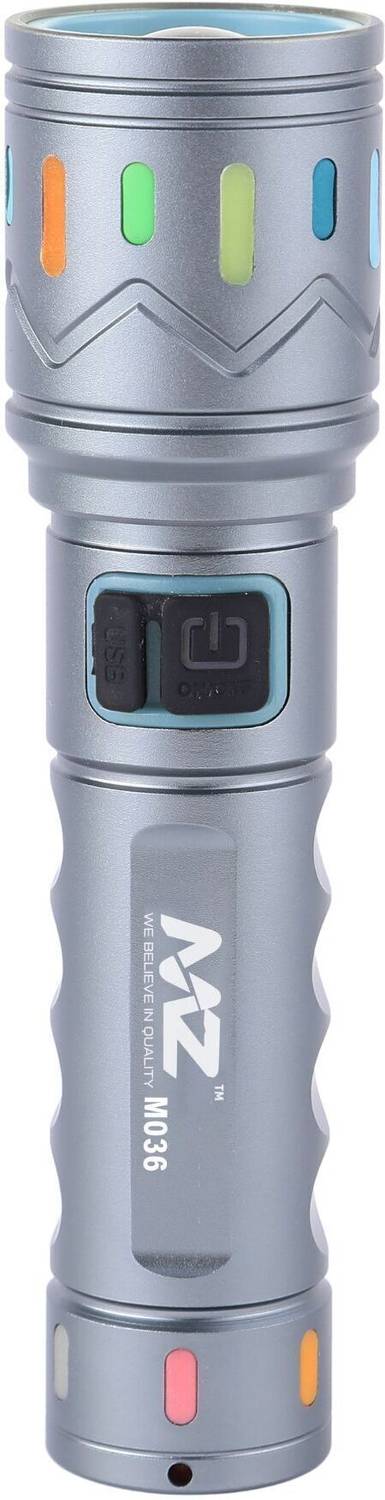 MZ M036-METAL ZOOMABLE LED TORCH-3 Modes Flashlight, Super Bright