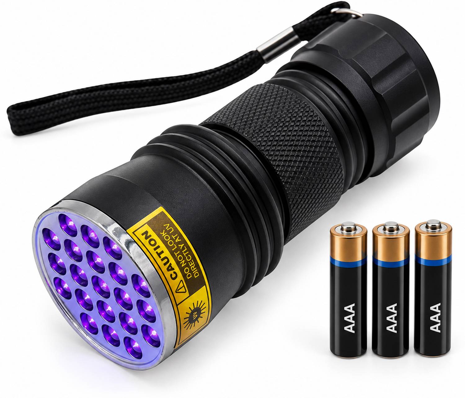 amiciVision 21 LED UV Torch Light 395-400nm Flashlight with 3 AAA Battery Torch