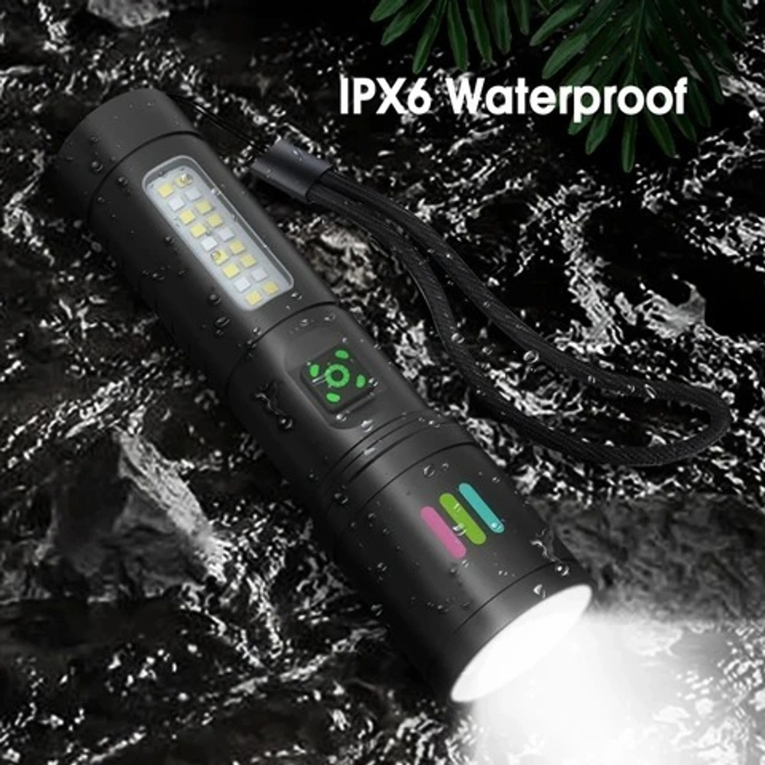 Image of JMALL M33 100W Rechargeable LED Metal Torch with Zoom Head & Blinker Light Torch