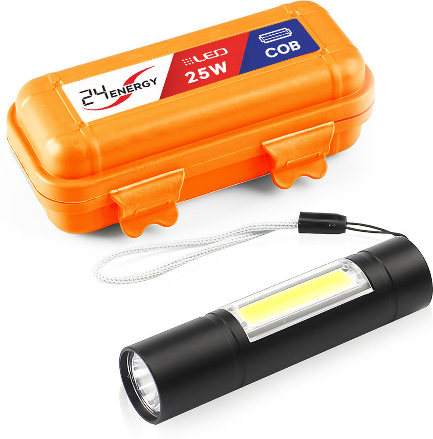 Image of 24 ENERGY Zoomable LED Metal| SOS Function, 25W Laser COB Torch
