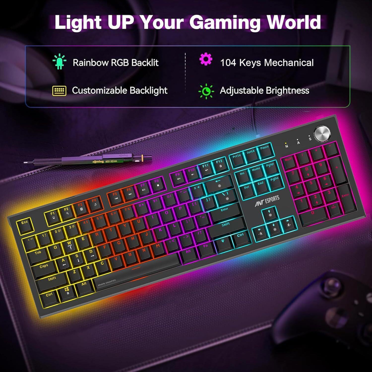 Image of Antesports MK1850 Mechanical Wired Gaming Keyboard