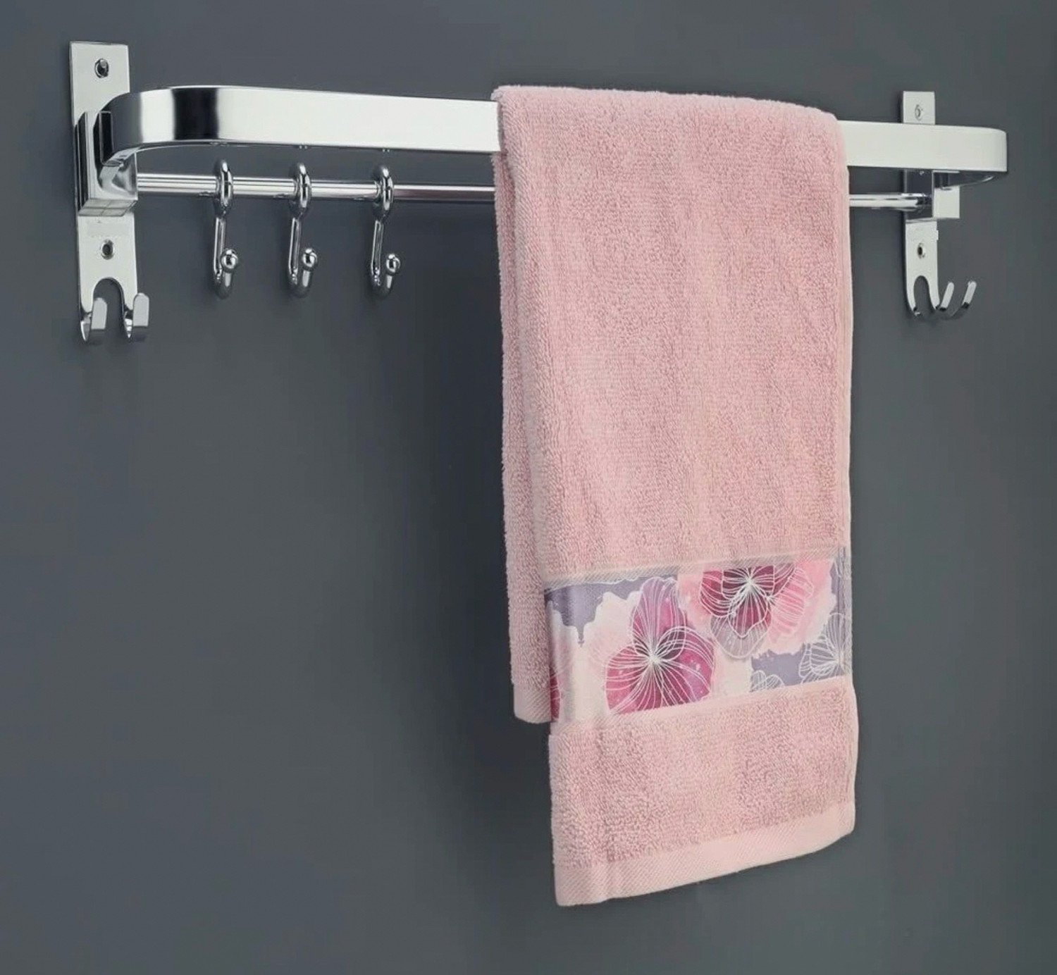 Image of glan 24 inch Double dack towel road stainless steel Silver Towel Holder