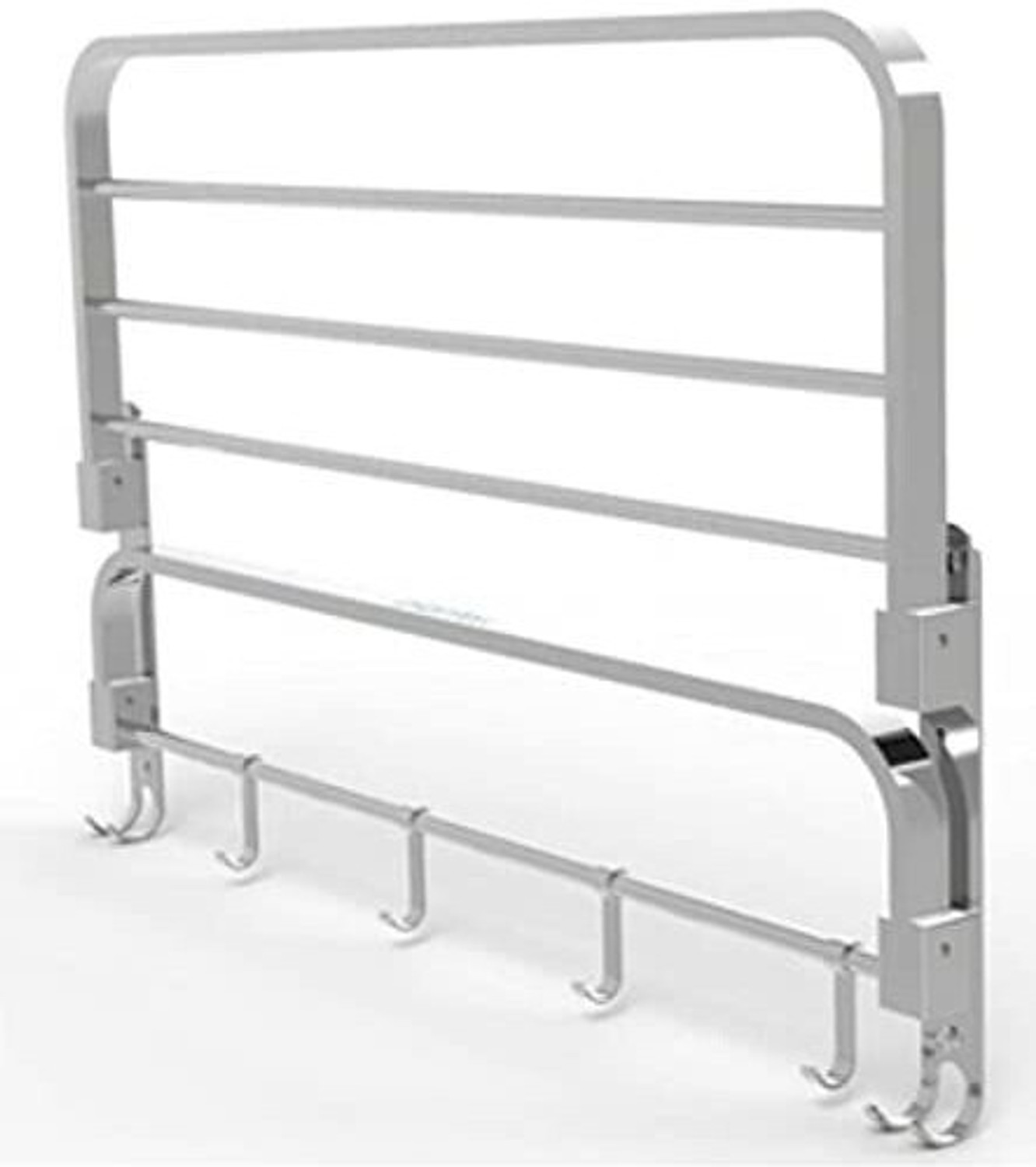 Image of ADONZ 304 Grade 24 Inch Stainless Steel Dual Folding Towel Rack Silver Towel Holder (Stainless Steel)