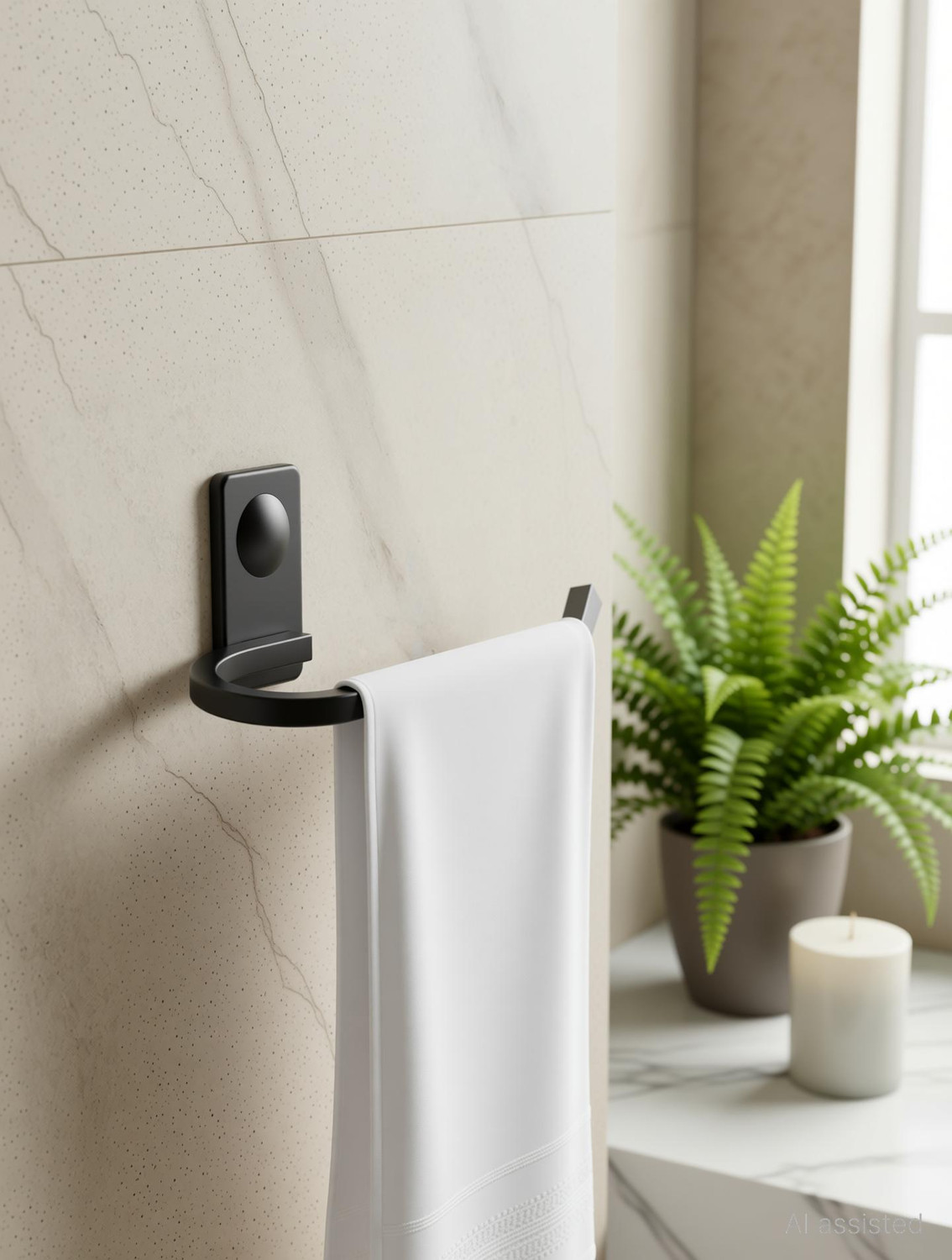 Image of Impulse by Plantex Metro Stainless Steel Napkin Ring /Towel Ring /Napkin Holder /Bathroom Accessories Black Towel Holder (Stainless Steel)