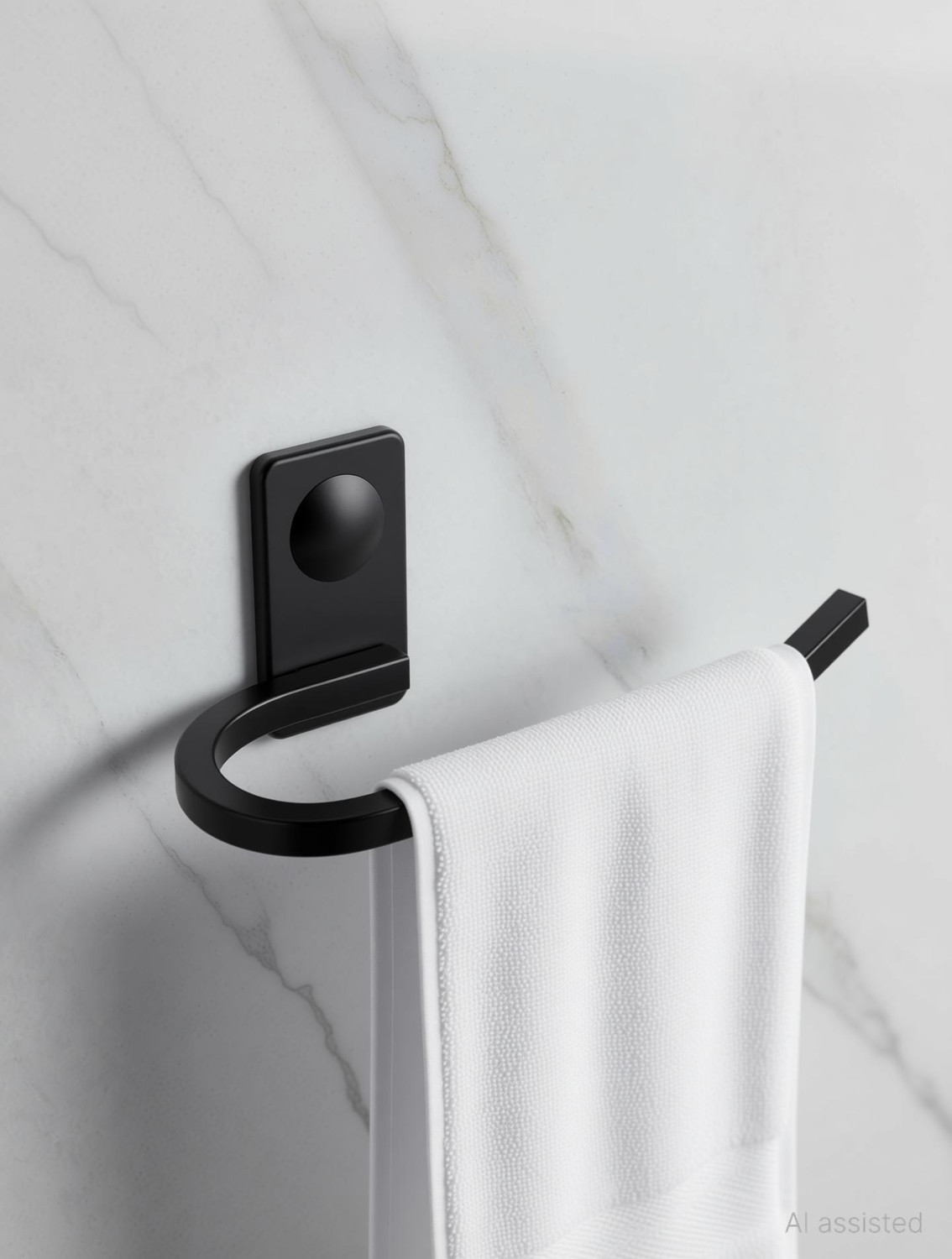 Image of Impulse by Plantex Metro Stainless Steel Napkin Ring /Towel Ring /Napkin Holder /Bathroom Accessories Black Towel Holder (Stainless Steel)