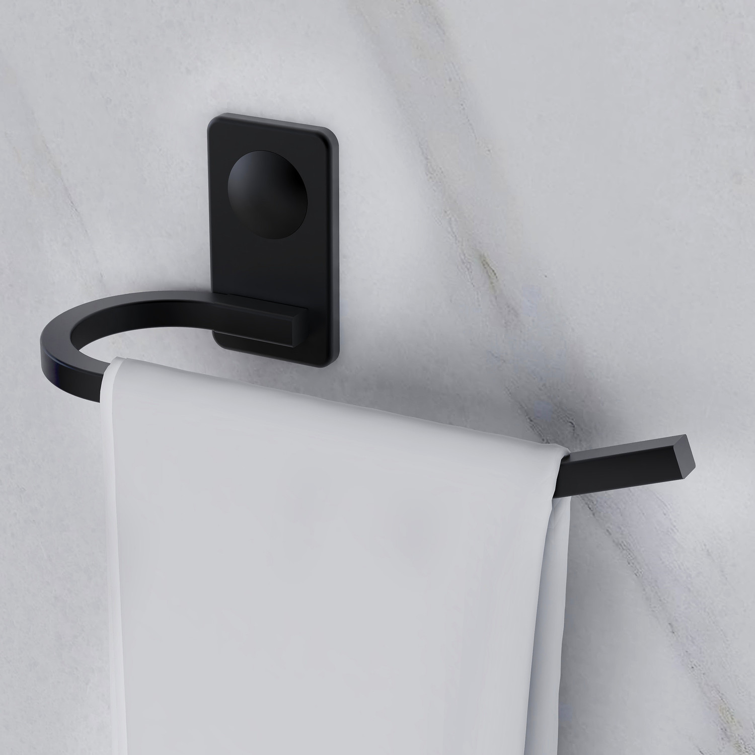 Image of Impulse by Plantex Metro Stainless Steel Napkin Ring /Towel Ring /Napkin Holder /Bathroom Accessories Black Towel Holder (Stainless Steel)