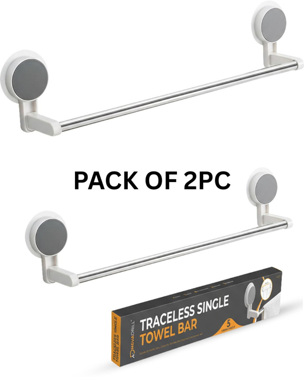 Image of BARADI Abs Towel Holder With Self Adhesive Sticker White Towel Holder (ABS)