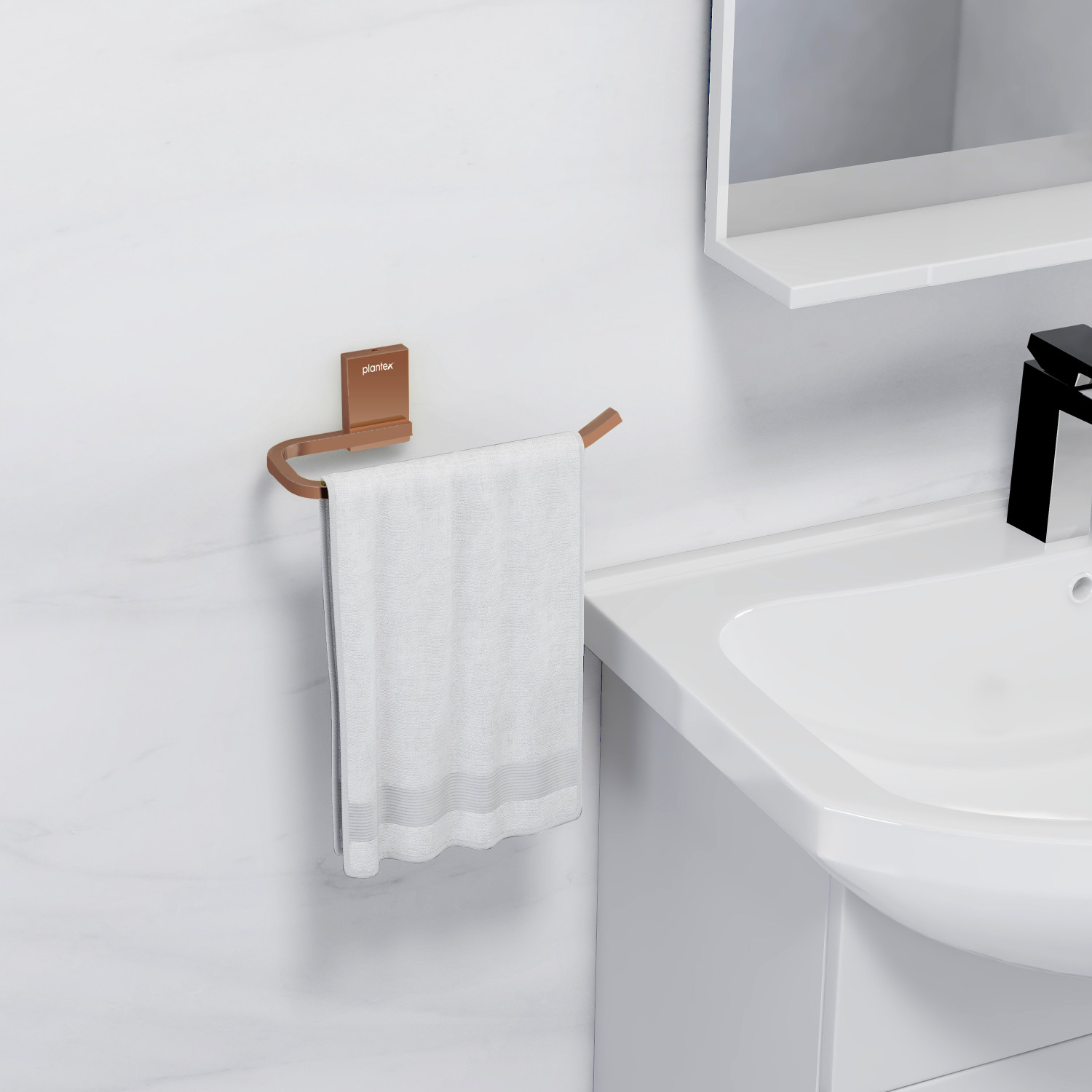 Image of Plantex Crystal Napkin Ring /Towel Holder /Towel Hanger for Bathroom Accessories-APS-1703 Rose Gold Towel Holder