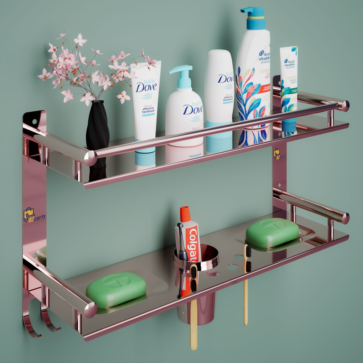 Image of Bzcarts by Bzcarts S.S. 304 Rose Gold Bathroom Stand / Bathroom Towel Hanger / Bathroom Accessories Rose Gold Towel Holder
