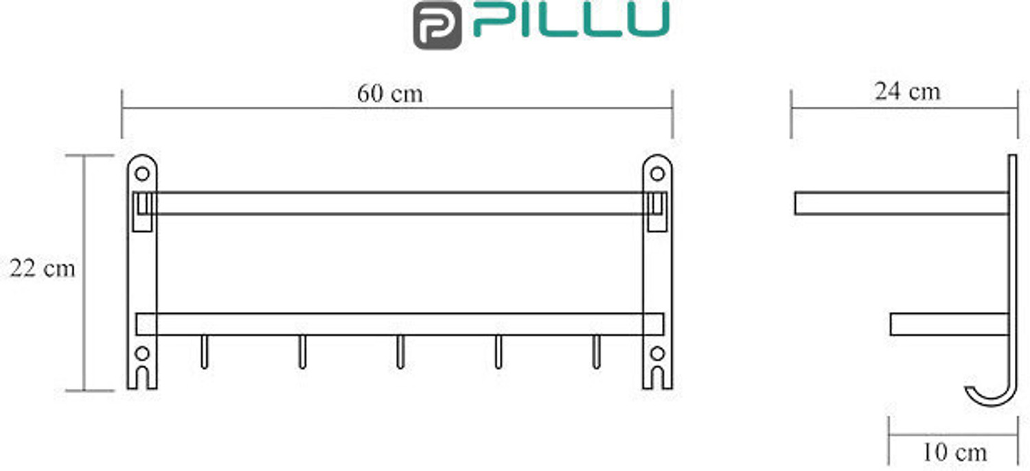 Image of Pillu by Ksc1 Pi DOUBLE DAKER 24 INCH Multicolor Towel Holder