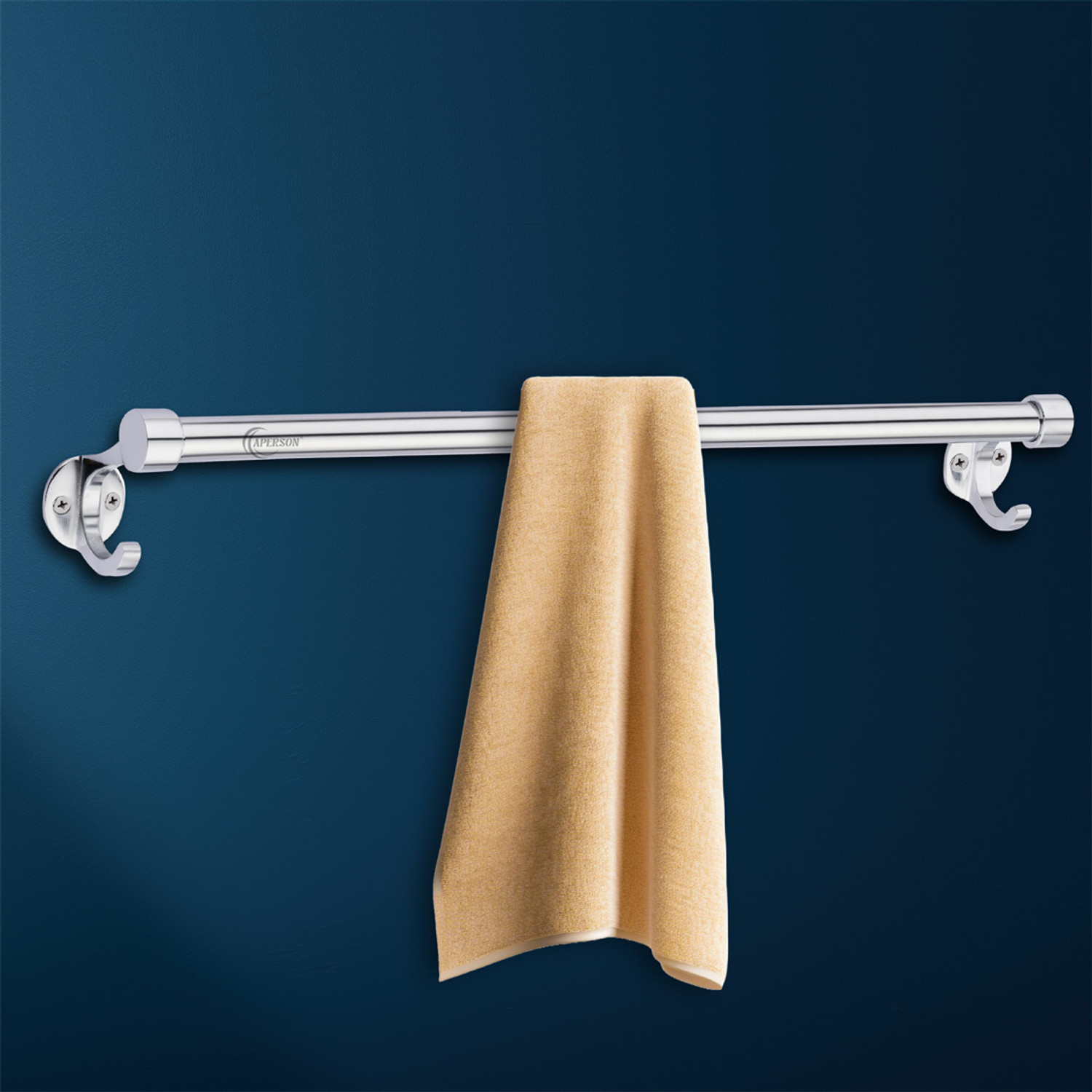 Image of APERSON by APERSON Towel-Rod-Holder (24 Inch Pack of 3- Chrome Finish) Silver Transparent Towel Holder