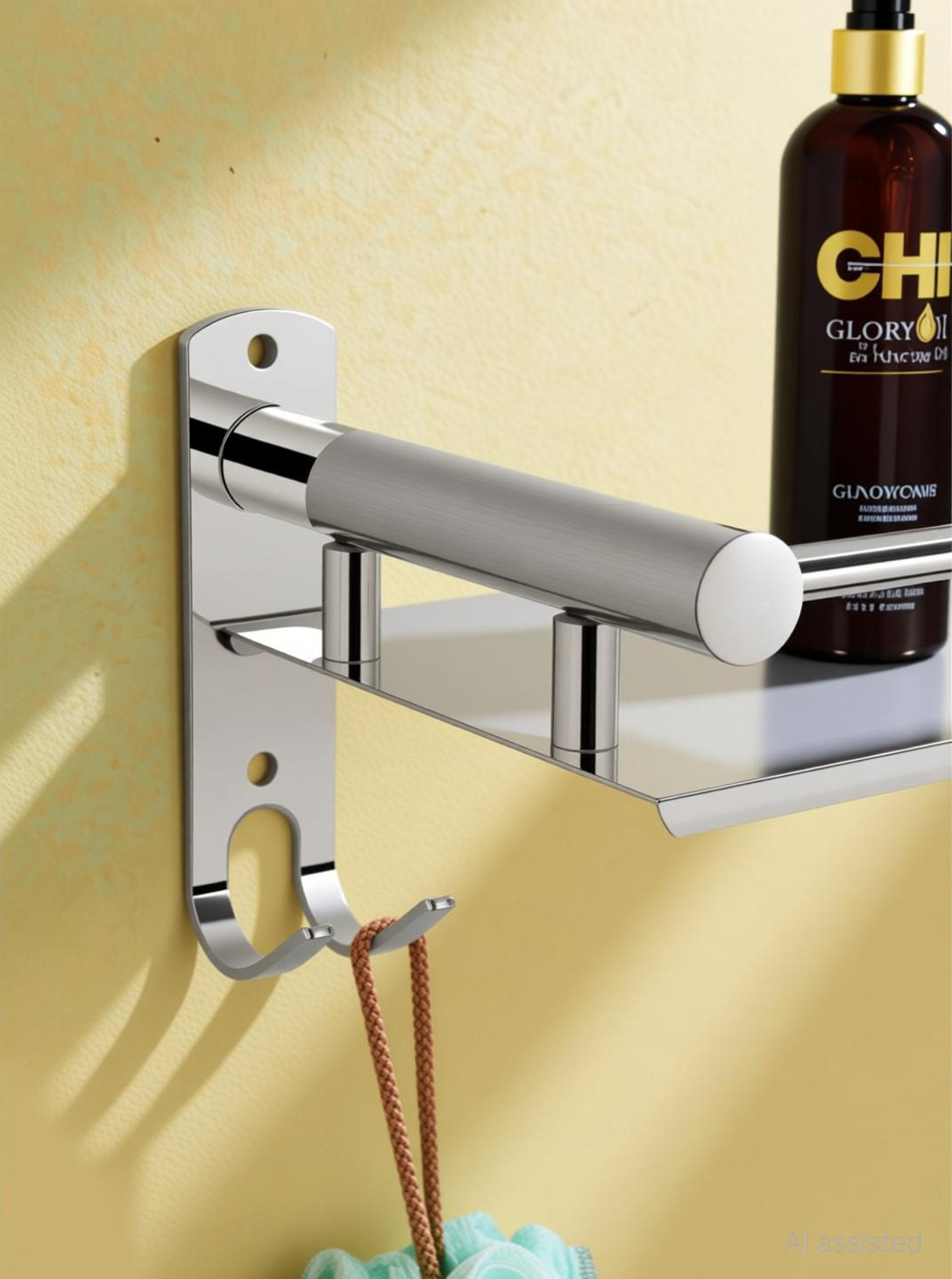 Image of GLOXY by GLOXY Multi use Rack Bathroom Shelf /Kitchen Shelf /Bathroom Accessories Silver Towel Holder