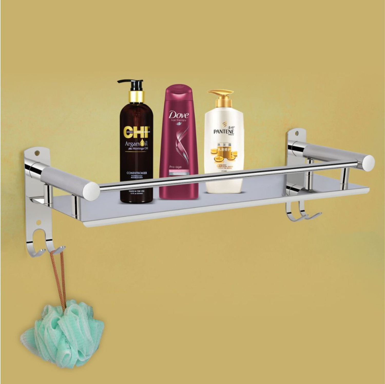 Image of GLOXY by GLOXY Multi use Rack Bathroom Shelf /Kitchen Shelf /Bathroom Accessories Silver Towel Holder