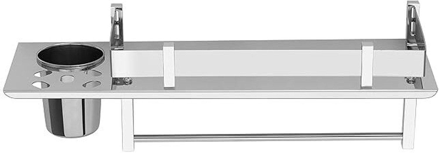 Image of Pillu by Pillu Bath Fitting Multi use Rack Bathroom Shelf /Kitchen Shelf /Bathroom Accessories silver Towel Holder