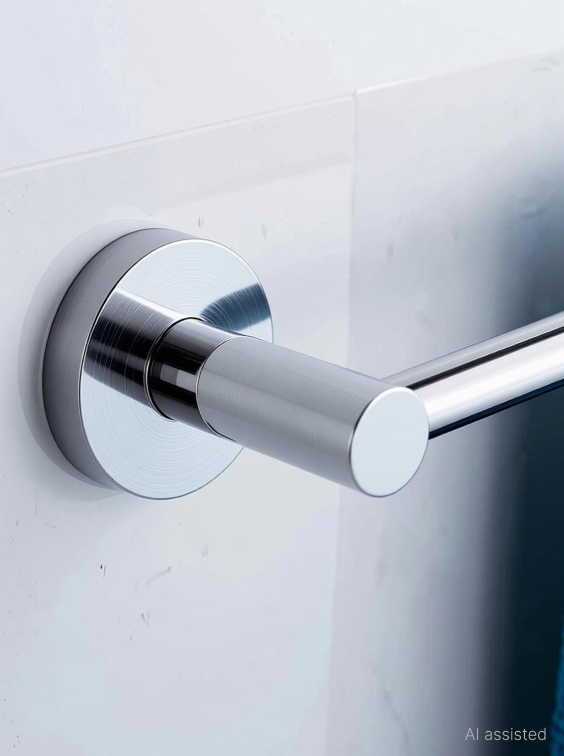 Image of Frap Heavy Round Towel Bar /Towel Holder /Towel Stand /Towel Hanger 24 inch Longer for Kitchen and Bathroom Use Silver, Steel Towel Holder