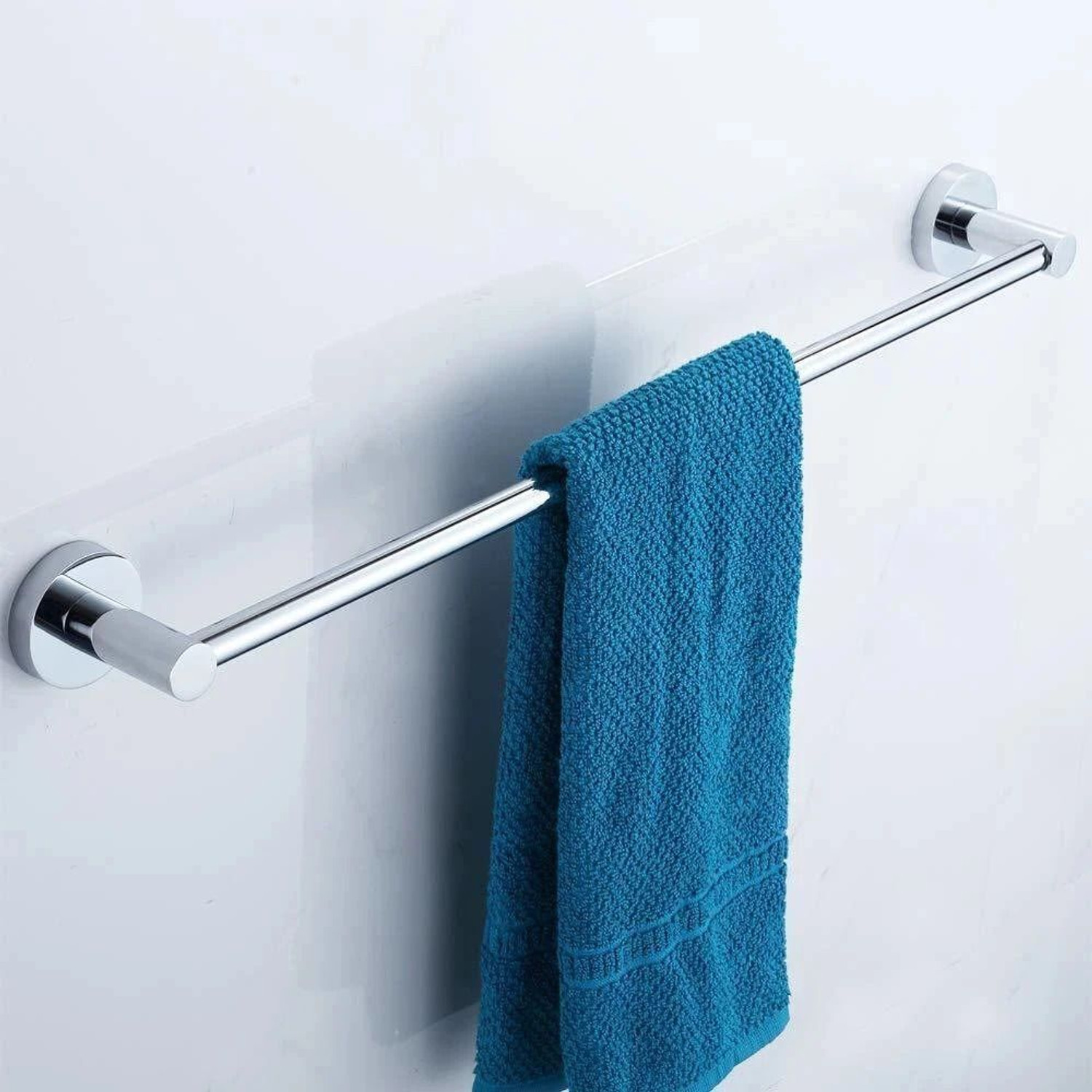 Image of Frap Heavy Round Towel Bar /Towel Holder /Towel Stand /Towel Hanger 24 inch Longer for Kitchen and Bathroom Use Silver, Steel Towel Holder
