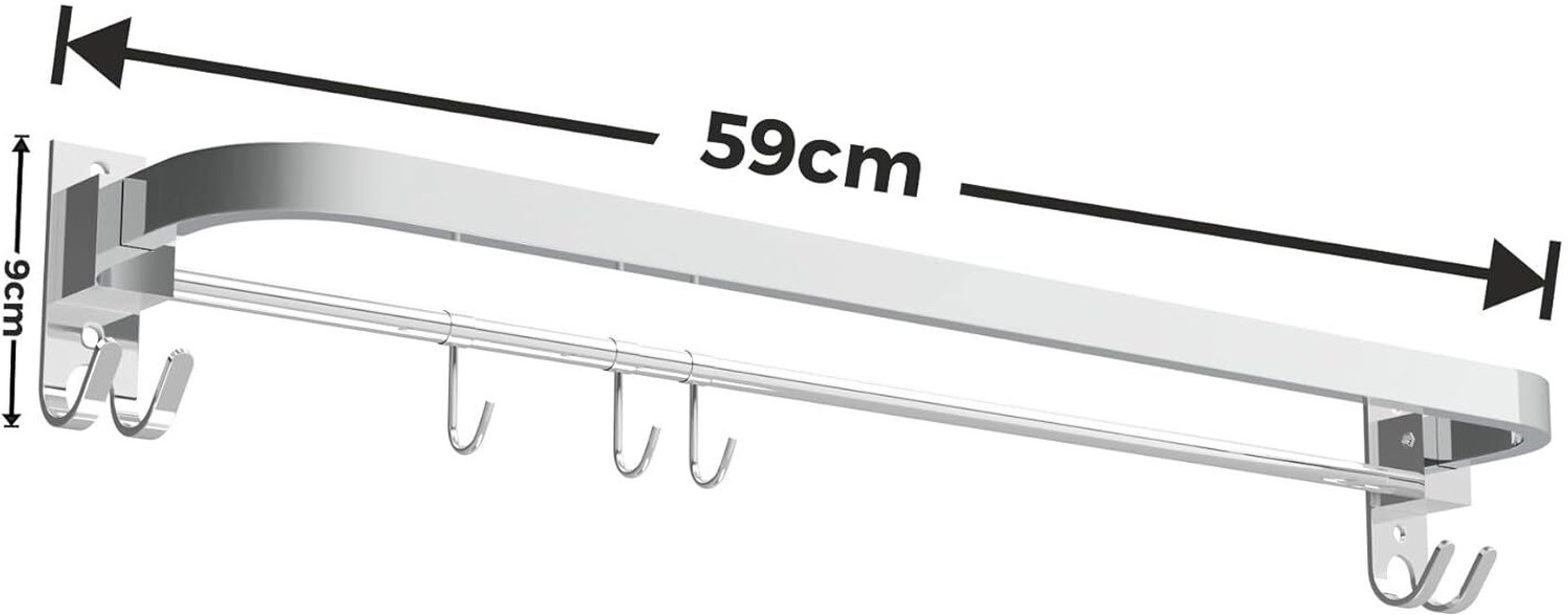 Image of SteelHaven 304 Grade 24 Folding Towel Rod /stand for Bathroom /Bathroom Accessories stainless steel Towel Holder