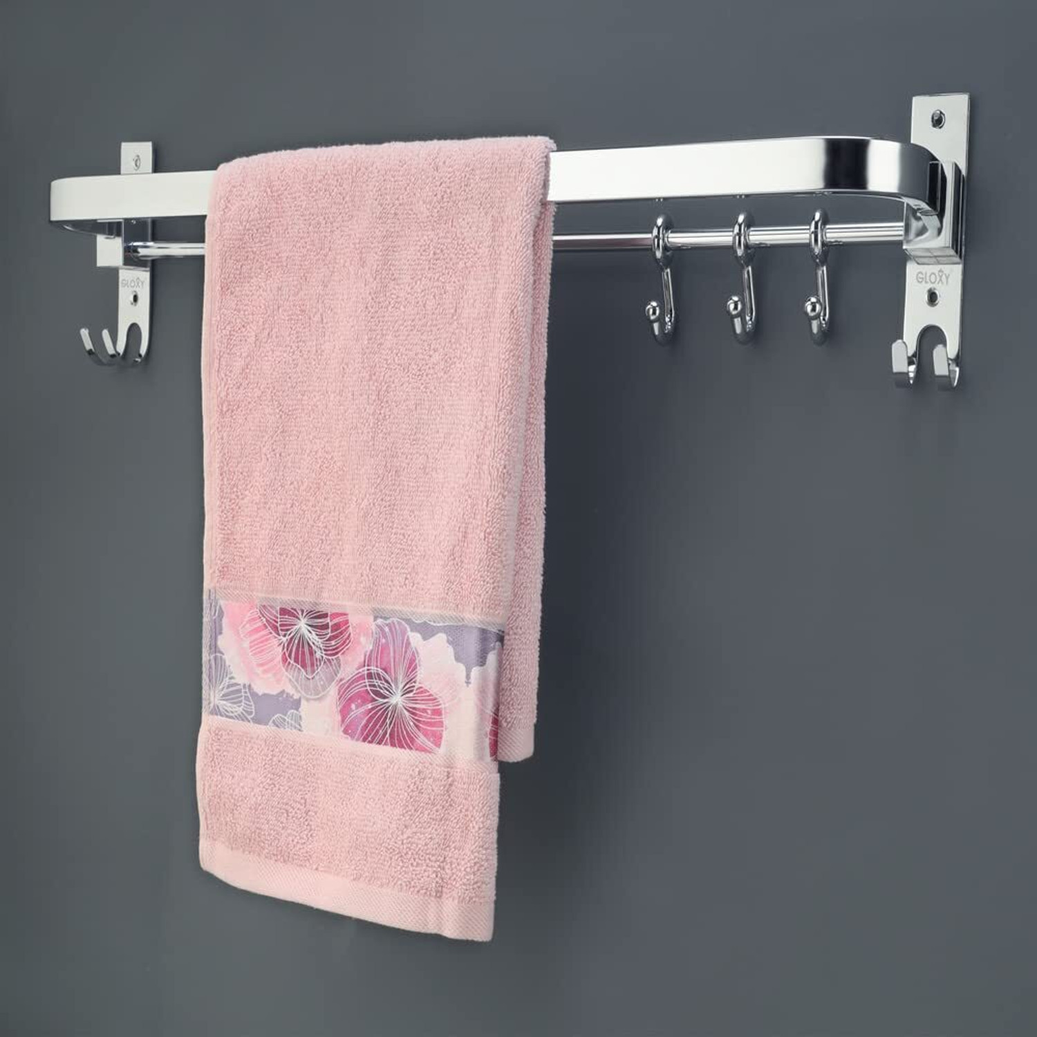 Image of SteelHaven 304 Grade 24 Folding Towel Rod /stand for Bathroom /Bathroom Accessories stainless steel Towel Holder