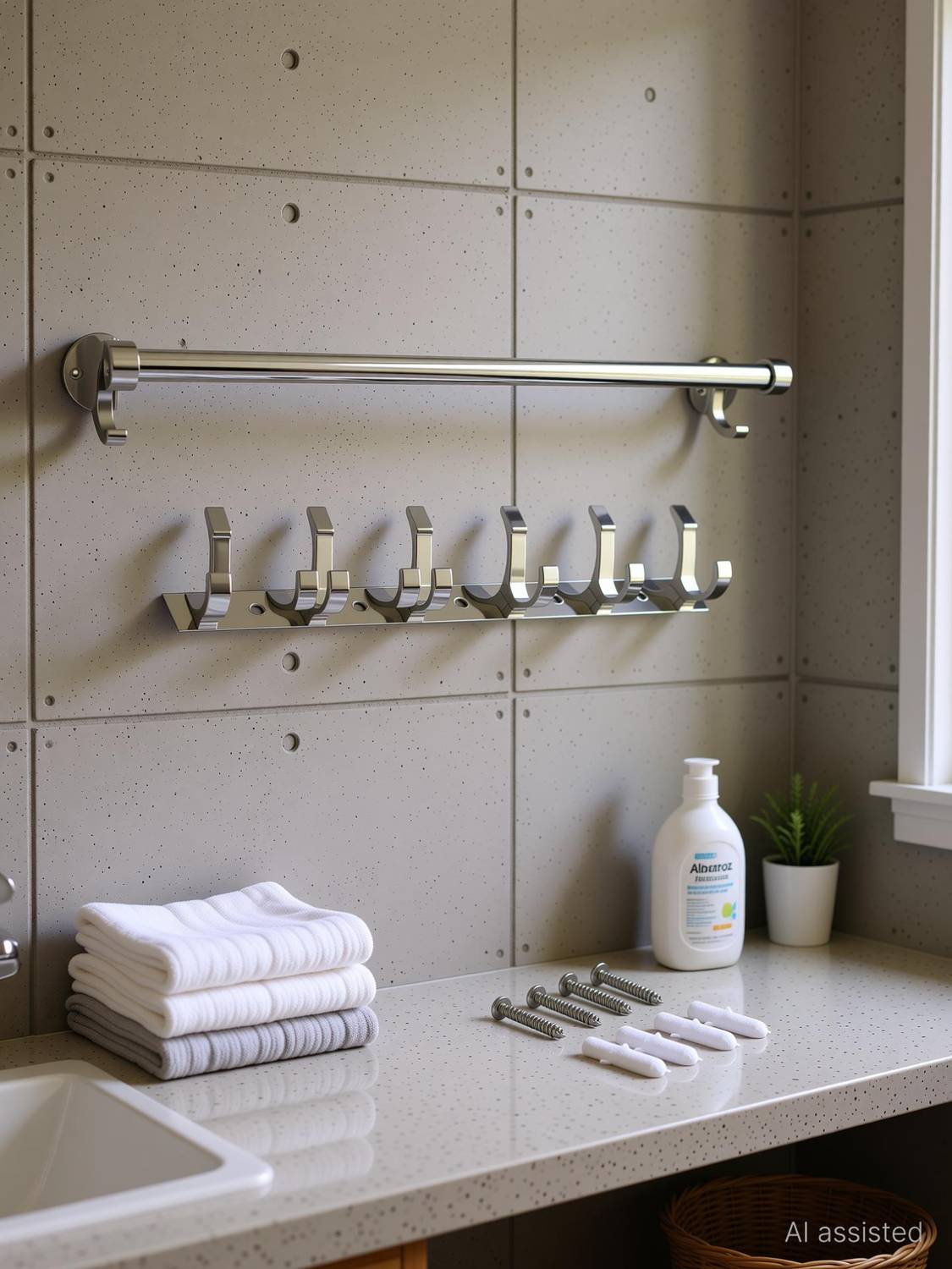 Albatroz Towel Rod & Hanger (24 Inch - Chrome Finish)(30 Cm - Wall Hanger) 24 inch 2 Bar Towel Rod