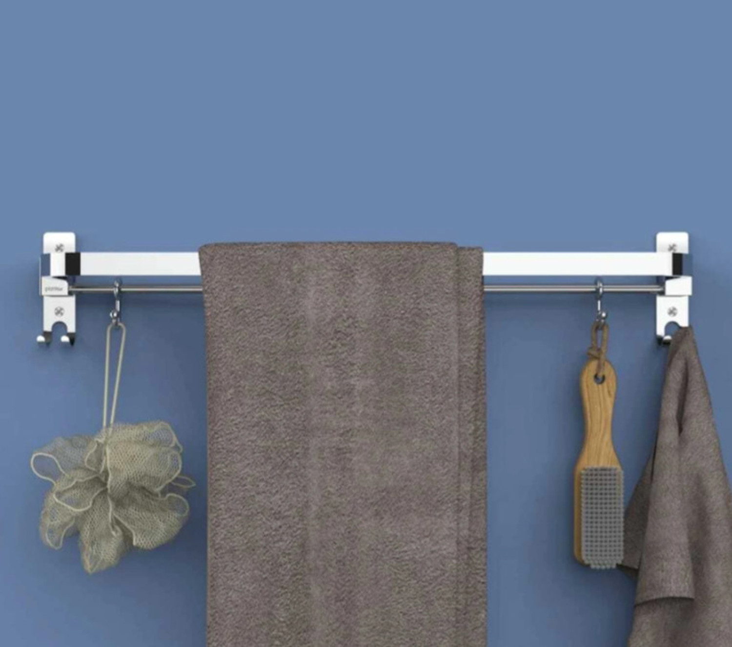 Image of Character Anti Rust 304 Folding Rod with Hooks, Towel Rack,Towel Bar 24 inch 1 Bar Towel Rod