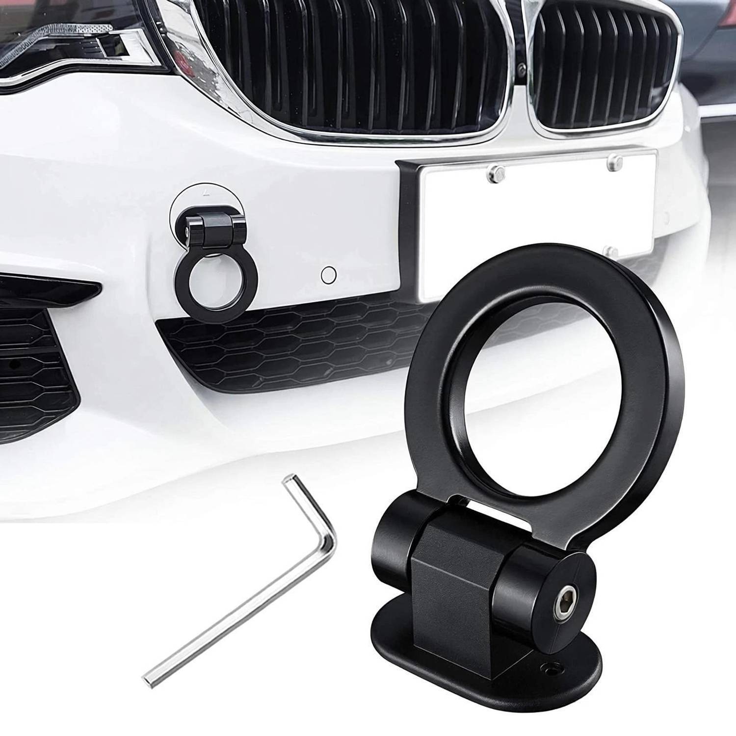 Auto MT Universal Car Tow Strap ABS Bumper Racing Car Sticker Adorn Car Dummy Tralier Tow Towing Strap Kit Auto Accessories Auto Part (Black) 13 m Towing Cable