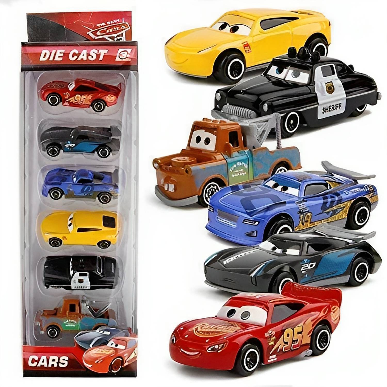 ADKD 6 Pic Car Mini Metal Free Wheel Die Cast Car For Kids