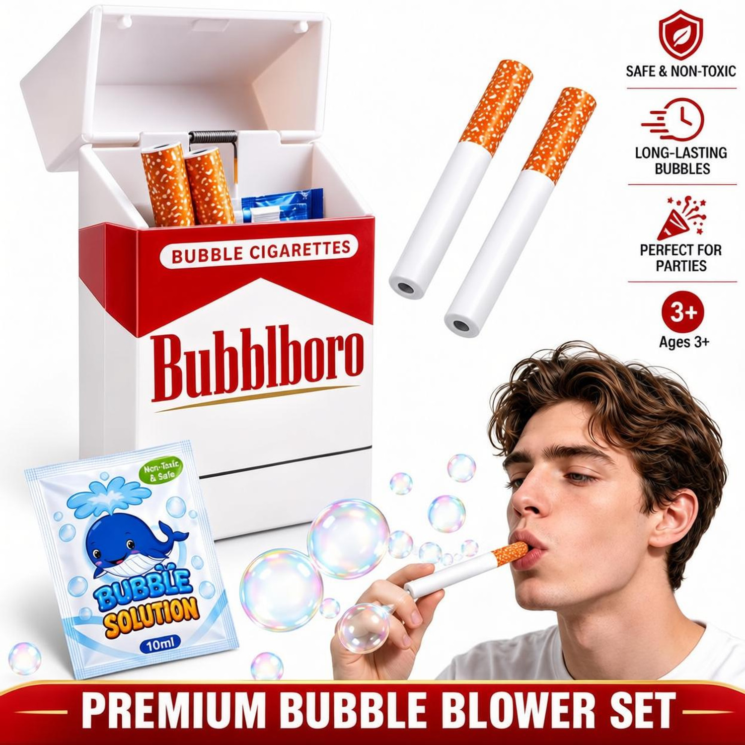 Printingg Nova Bubble Puff Cigarette Toy Bubble Maker | Realistic Novelty Party, Cosplay & Gift Toy Bubble Maker