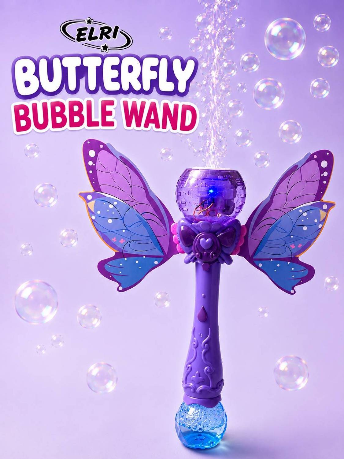 ELRI Butterfly Bubble Wand Toy Bubble Maker - Image 4