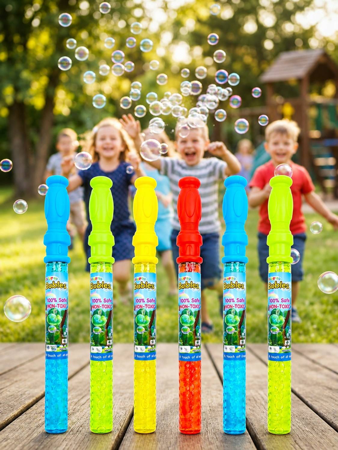 333MART Colorful Bubble Wands, Pack of 6 Bubble Sticks, Magical Bubble Wand Toy for Kids Toy Bubble Maker