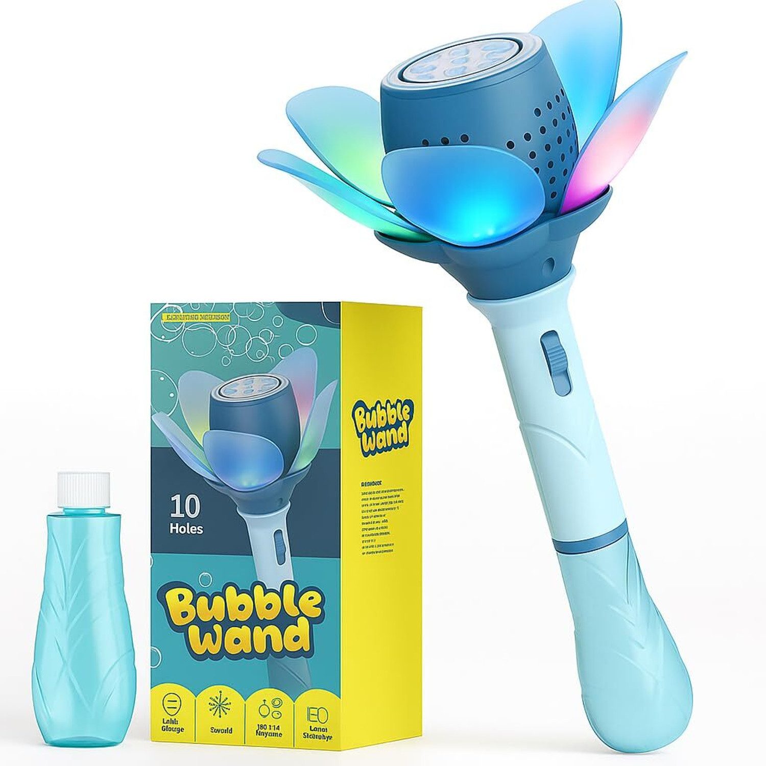 Image of Nihank 10-Hole Electric Bubble Wand Machine Gun for Kids with Rechargeable Battery Toy Bubble Maker