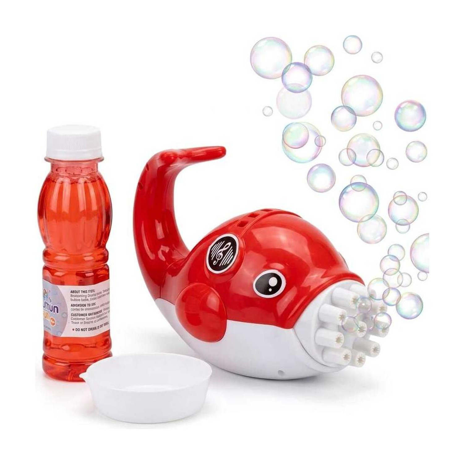 Image of Time 2 toys Dolphin Bubble Machine Gun Handy Electric Automatic Bubble Making Toy for Kids Water Gun (Red)