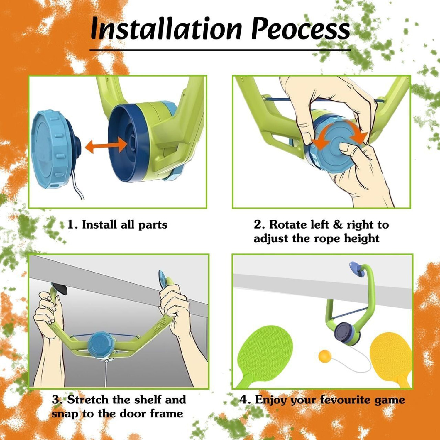 Image of SANISHTH Hanging Table Tennis Trainer Ping Pong Ball Self Training Set Badminton Kit