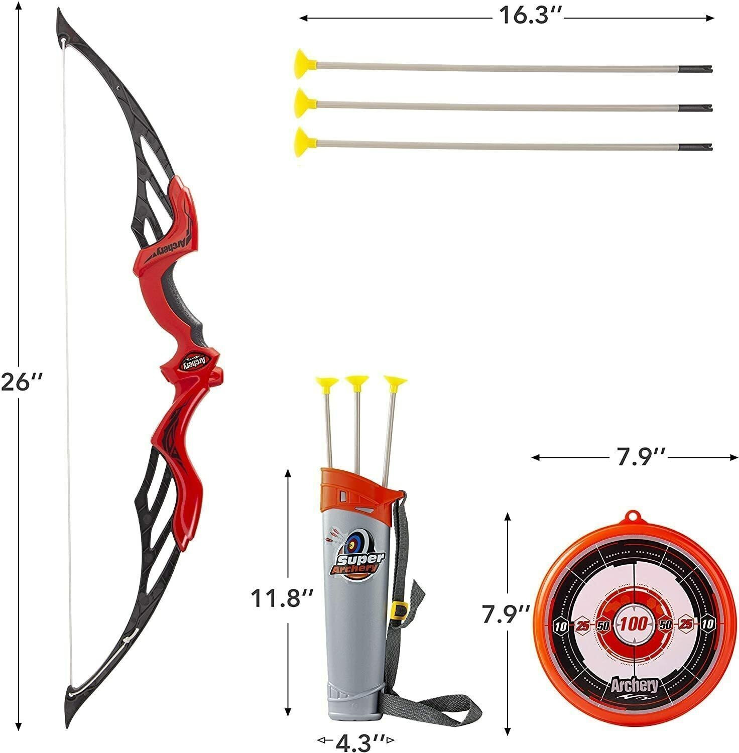 Image of Planet of Toys Heavy Duty Bow Arrow Set for Kids Age 5 -12 Years Outdoor Target Game Archery Archery