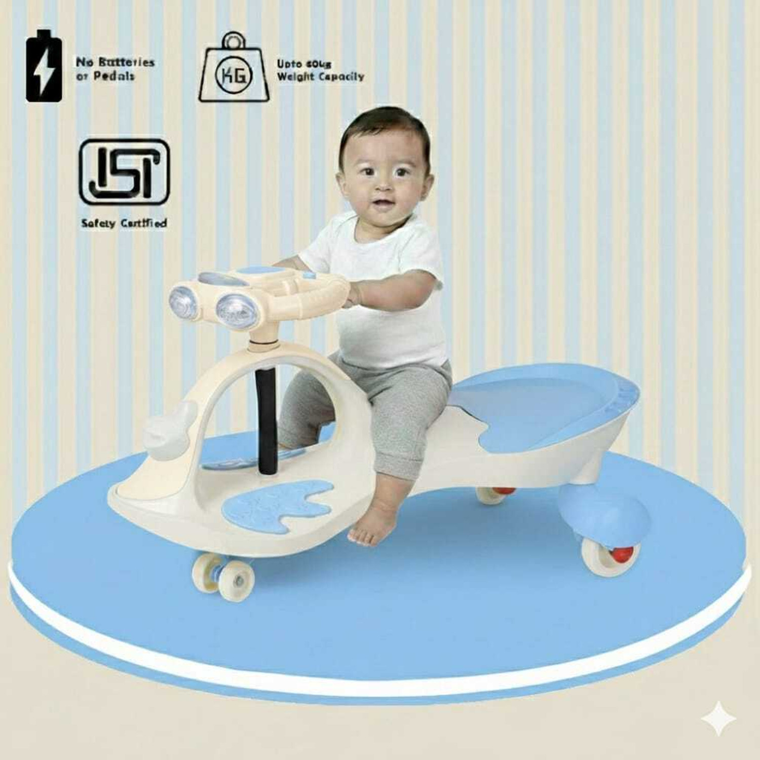 Image of BABYPOP Ride-on with Frog Face | Lights and Sounds DVPOT-13B Tricycle
