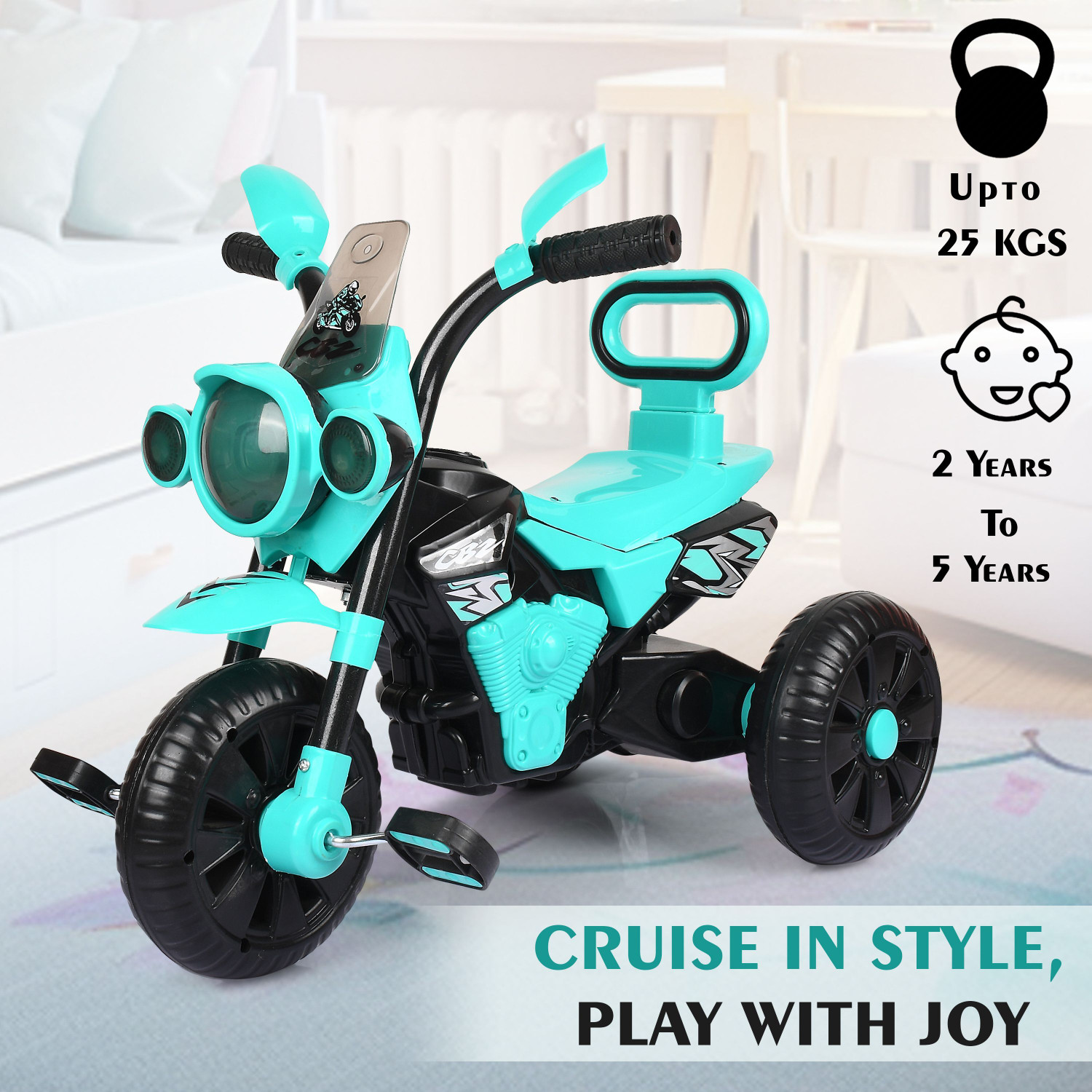 Image of Dugri Baby Primum Bullet With Music,Light Comfortable Seat tricycle Ride-on for 2-6 Years Baby Boy & Baby Girl Tricycle